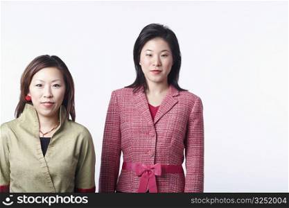 Portrait of two businesswomen smiling