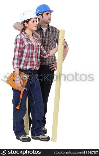 Portrait of two carpenters