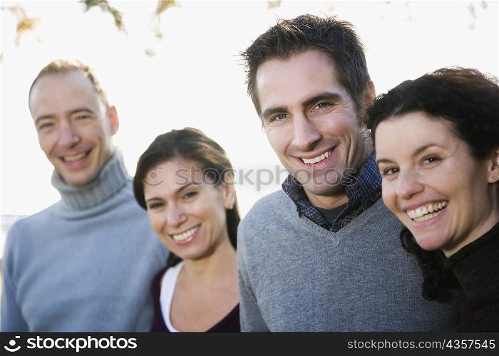 Portrait of two couples smiling