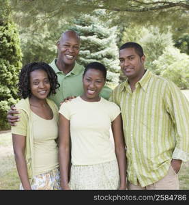 Portrait of two couples standing together and smiling