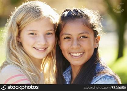 Portrait Of Two Pretty Girls In Countryside
