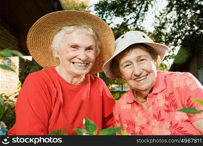Portrait of two senior women