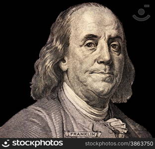 Portrait of U.S. president Benjamin Franklin