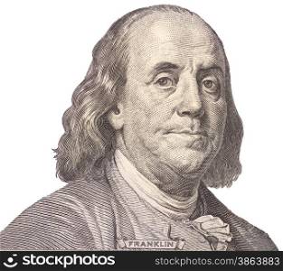 Portrait of U.S. president Benjamin Franklin