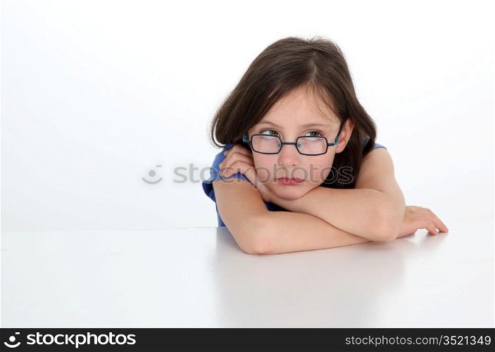 Portrait of upset little girl