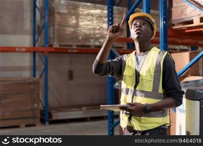 Portrait of warehouse workers in a large warehouse with their own preparation for the day&rsquo;s work