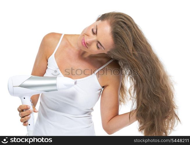 Portrait of woman blow-dry