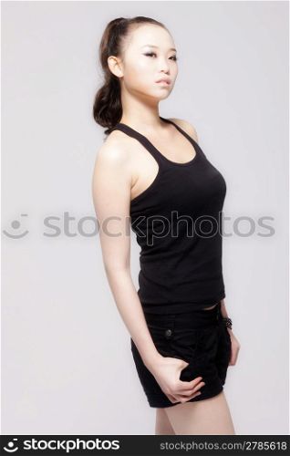 Portrait of woman in black
