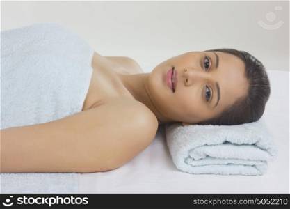 Portrait of woman in spa