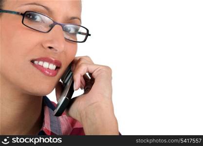 portrait of woman on the phone