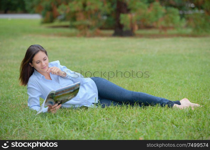 portrait of woman reading for a leisure