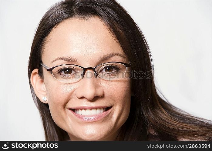 Portrait of woman wearing eyeglasses