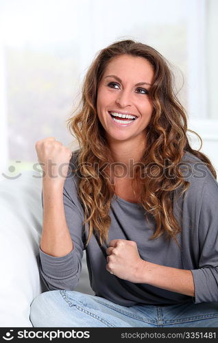 Portrait of woman with happy look on her face