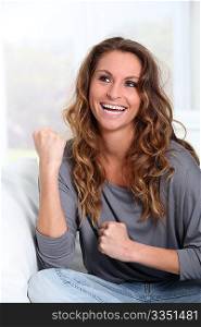 Portrait of woman with happy look on her face