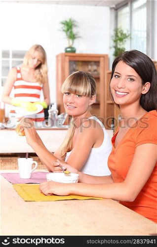 portrait of women at breakfast