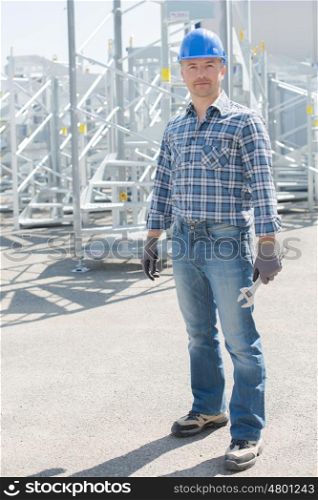 Portrait of worker on buidling site
