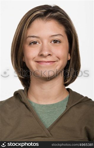 Portrait of young adult Caucasian woman