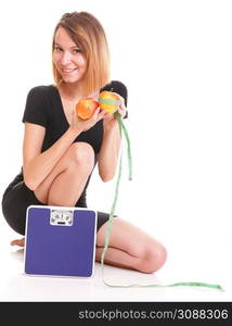 Portrait of young and healthy woman as dieting concept