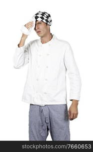 Portrait of young attractive chef in uniform