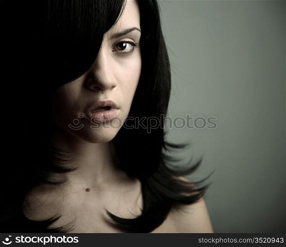 Portrait of young attractive lady. Fashion photo