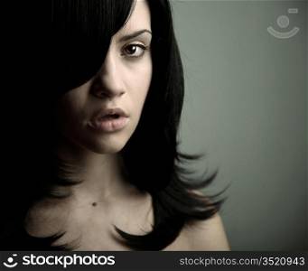 Portrait of young attractive lady. Fashion photo