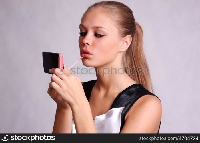 Portrait of young beautiful blond woman