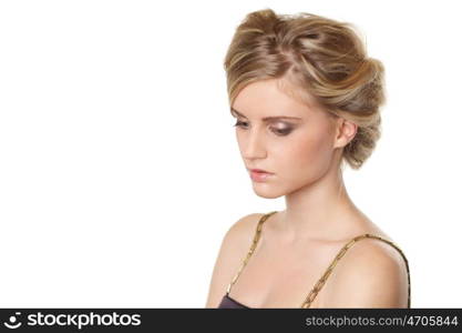 Portrait of young beautiful blond woman