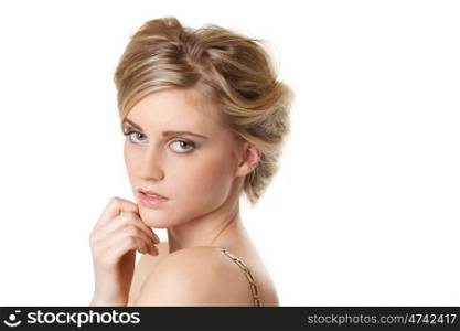Portrait of young beautiful blond woman