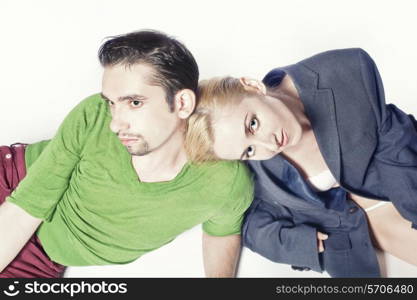 Portrait of Young beautiful couple in love close up&#xA;