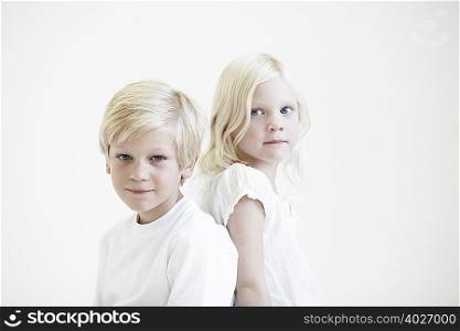 Portrait of young brother and sister
