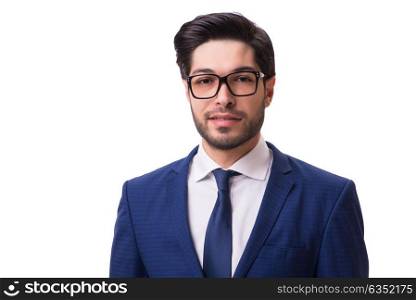 Portrait of young businessman isolated on white