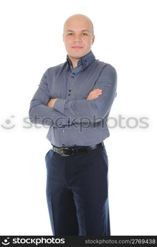Portrait of young businessman. Isolated on white background