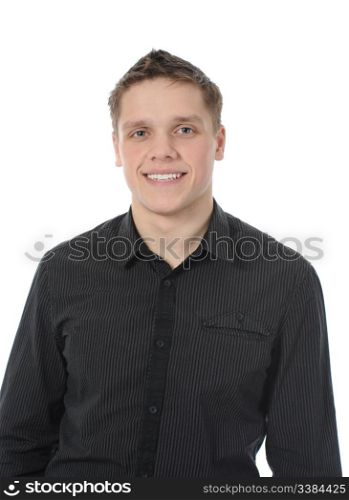 Portrait of young businessman. Isolated on white background