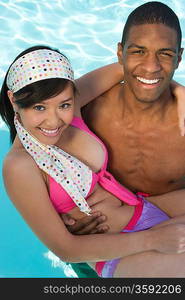 Portrait of Young Couple in Pool