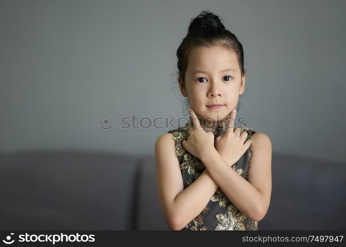 Portrait of young cute girl