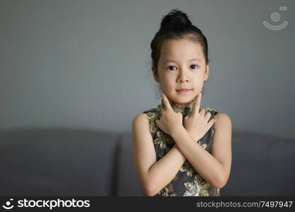 Portrait of young cute girl