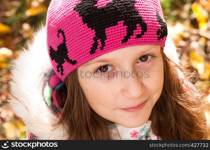 portrait of young girl at the park