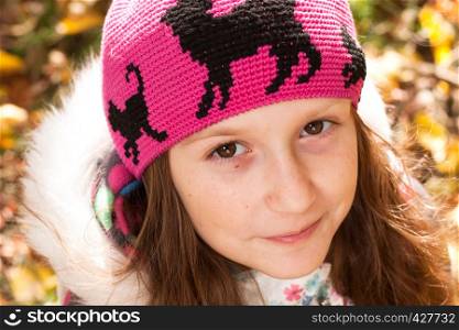 portrait of young girl at the park
