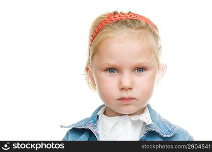 Portrait of young girl. Isolated on white.