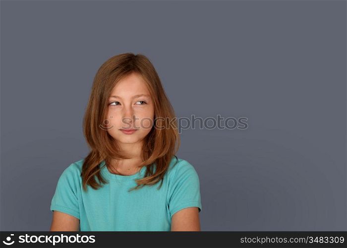 Portrait of young girl with doubtful look