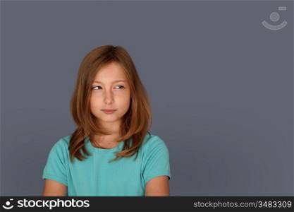 Portrait of young girl with doubtful look