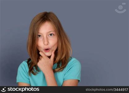 Portrait of young girl with surprised look