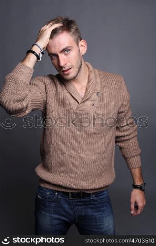 portrait of young good looking male model
