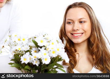 Portrait of young happy couple at home