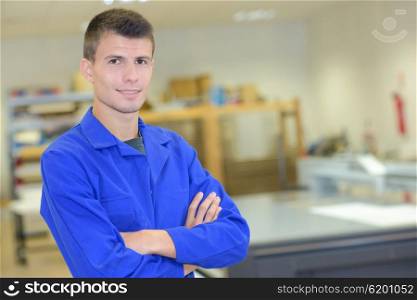 Portrait of young male worker