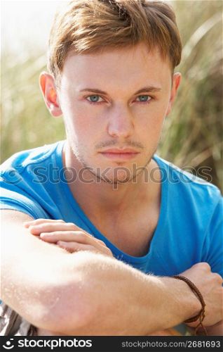 Portrait Of Young Man On Beach