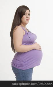 Portrait of young pregnant woman