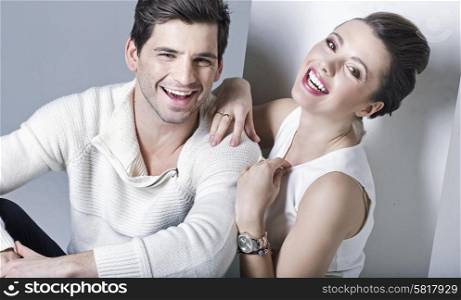 Portrait of young smiling couple