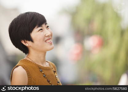 Portrait of Young Woman in Nanluoguxiang, Beijing, China