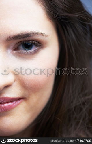 portrait of young woman isolated on white background in studio